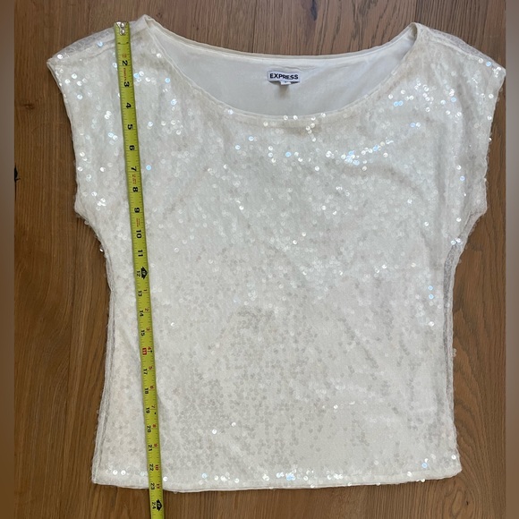 White sequin top from Express.  Size small - Picture 2 of 4